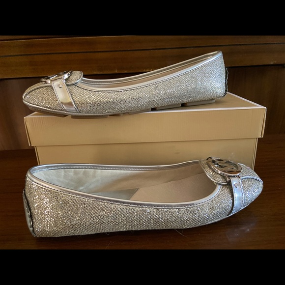 michael kors fulton moc silver glitter